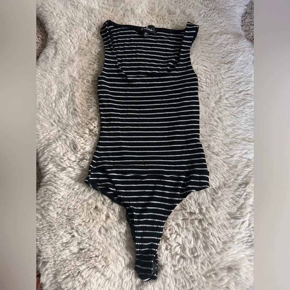 LULUS striped bodysuit